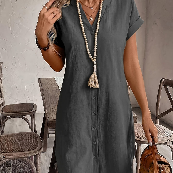 Elodie - Button-Front Midi Dress