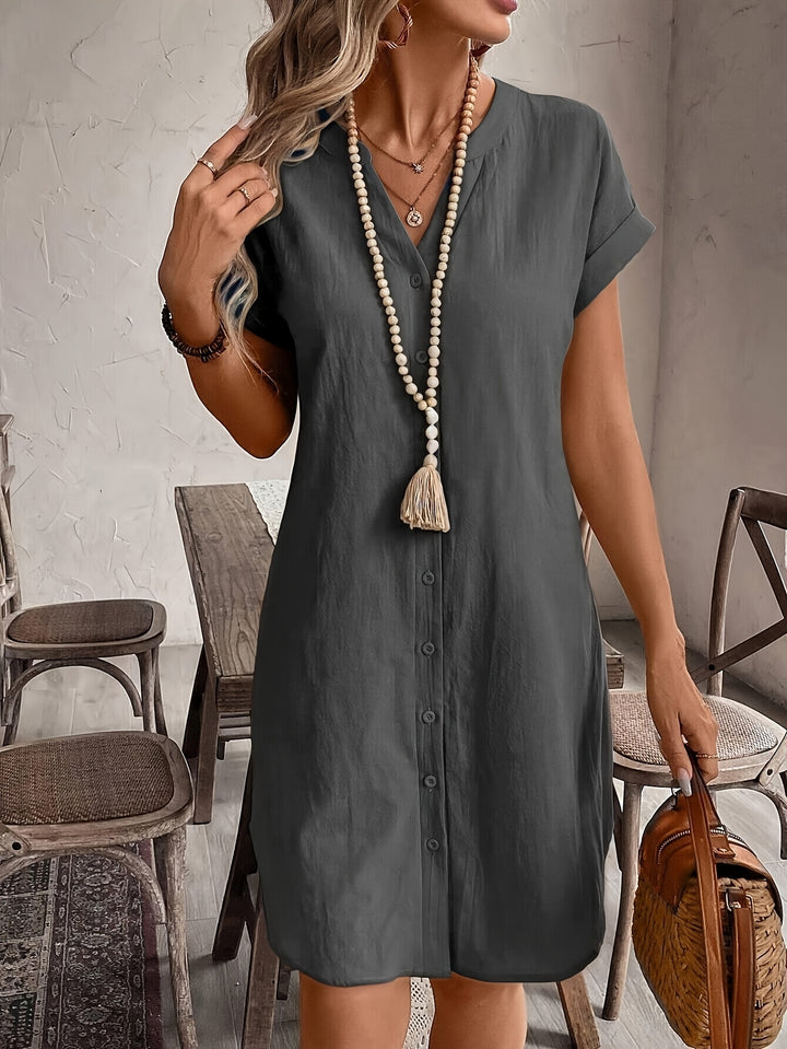 Elodie - Button-Front Midi Dress
