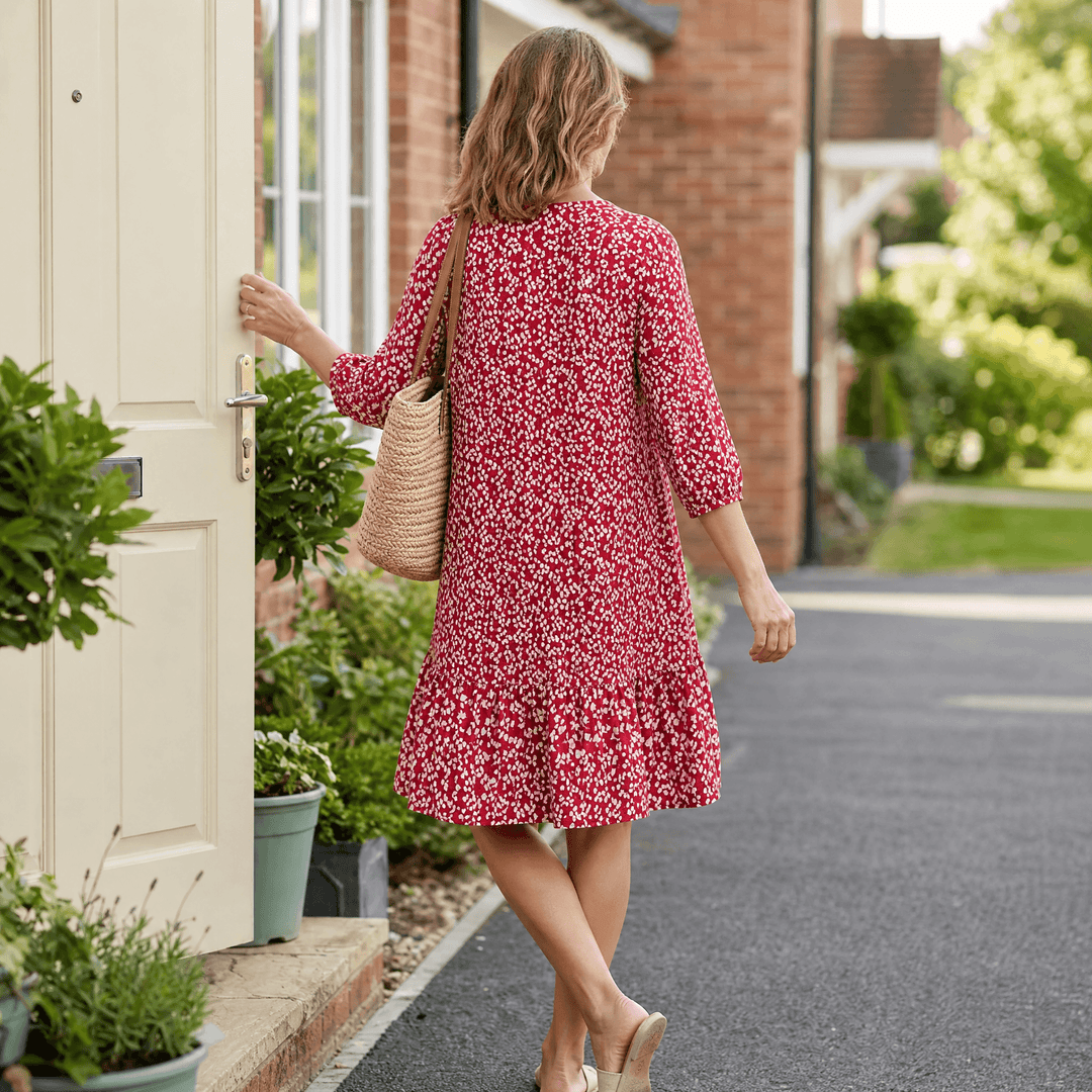 Bellora – Breezy Floral Midi Dress with Ruffle Hem