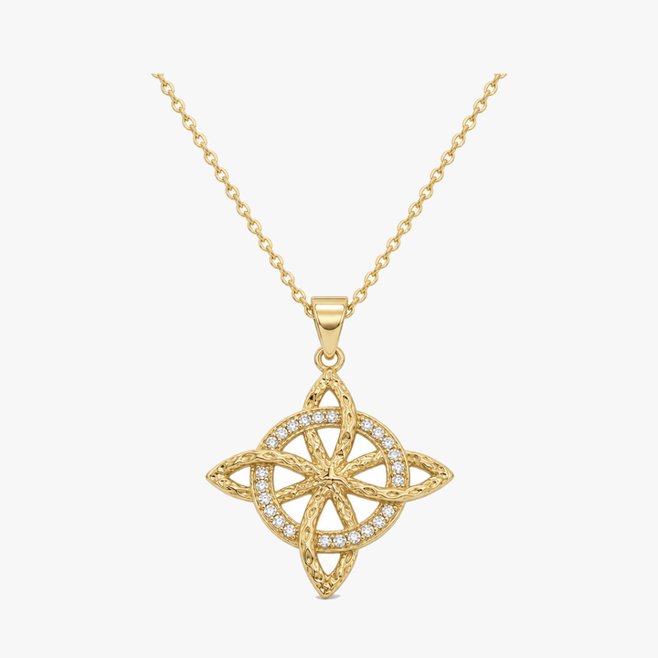 Elowen – Crystal Celtic Knot Necklace