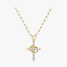 Crownara – Crown Cross Pearl Bead Necklace