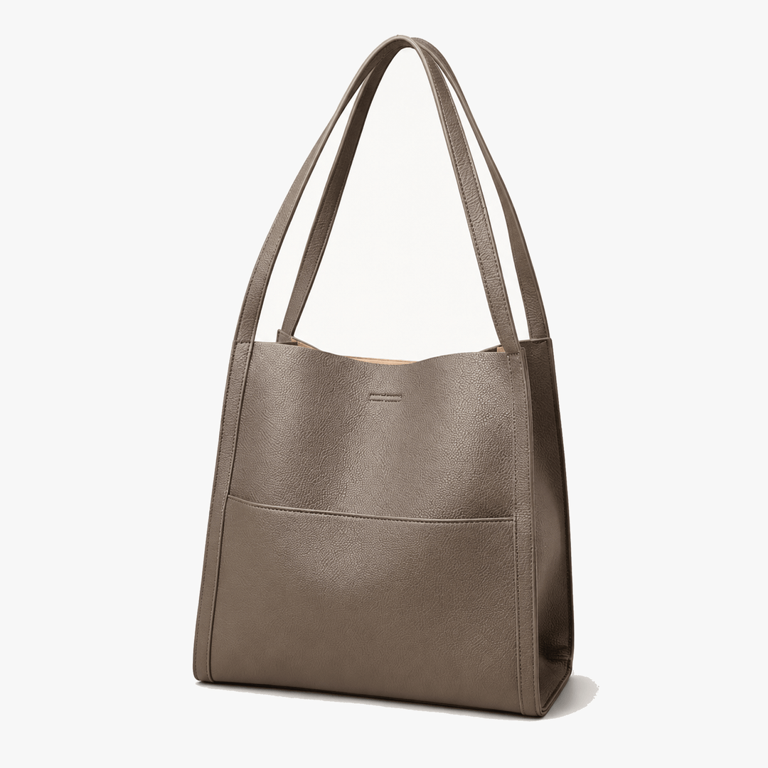 Tessara - Structured Pebbled Leather Tote Bag
