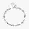 Clovara - Textured Silver Clover Chain Bracelet