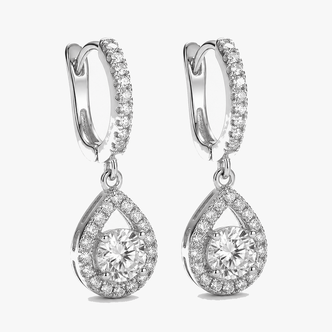 Lumiere – Crystal teardrop dangle hoop earrings