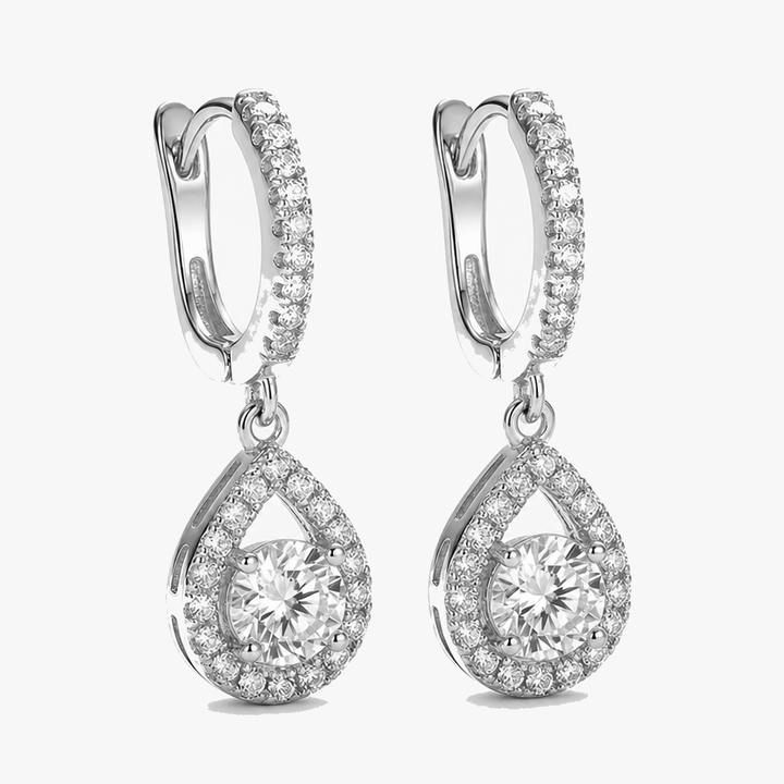 Lumiere – Crystal teardrop dangle hoop earrings