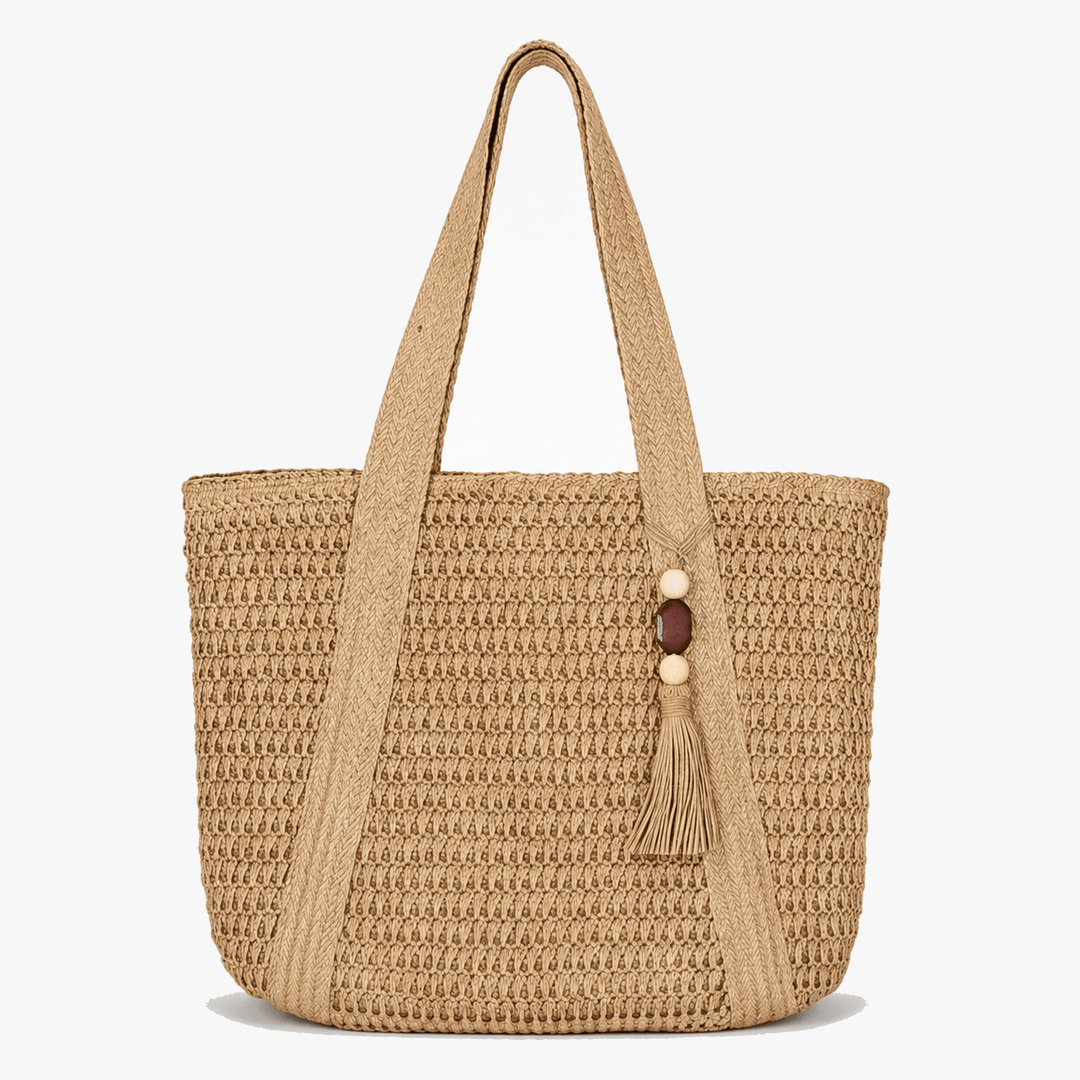 Solenne – Handwoven Straw Tote with Zip Lining