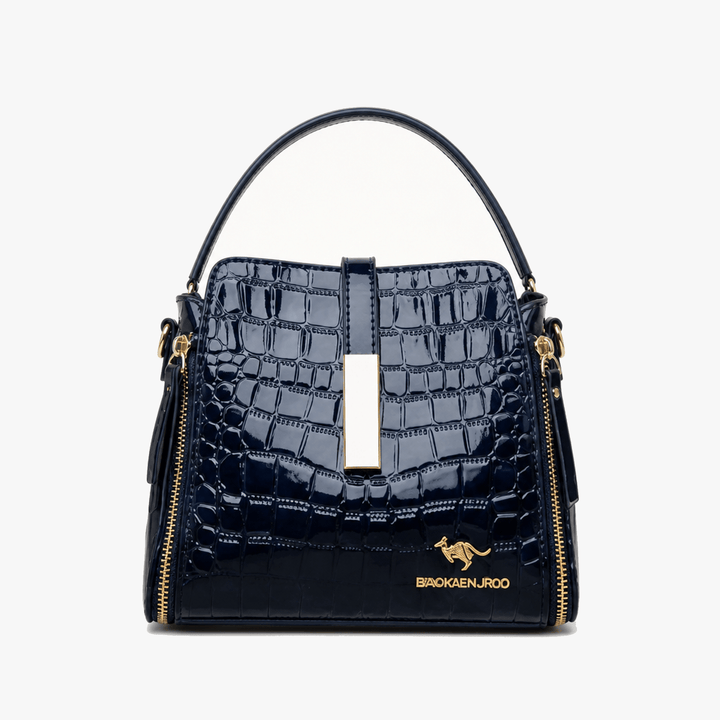 Velora™ – Glossy Croc Crossbody Handbag