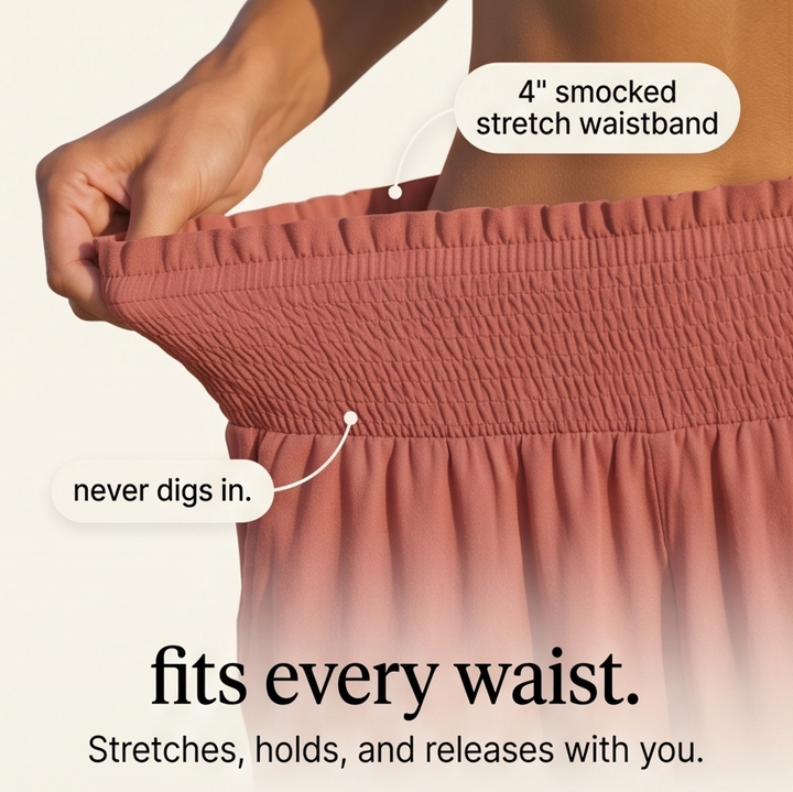 Breesa™ – Smocked High-Waist Summer Pants