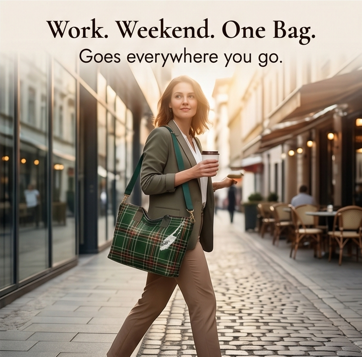 Carroway – Glossy Checkered Tote Bag