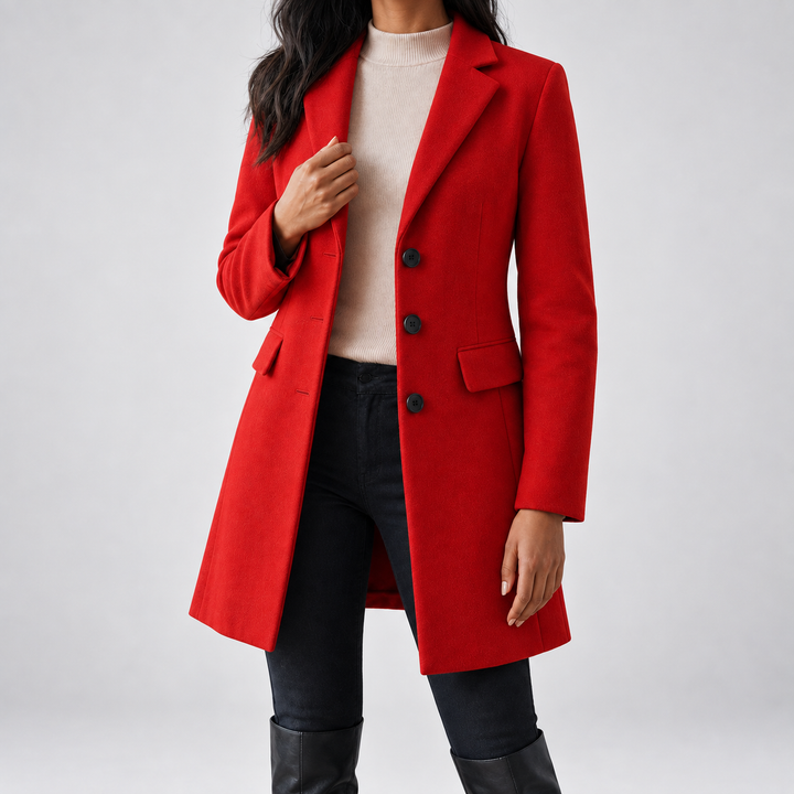 Scarlett | Single-Breasted Wool-Effect Overcoat