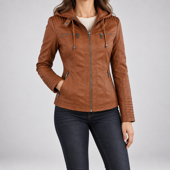 Monica | Leather-Look Biker Jacket