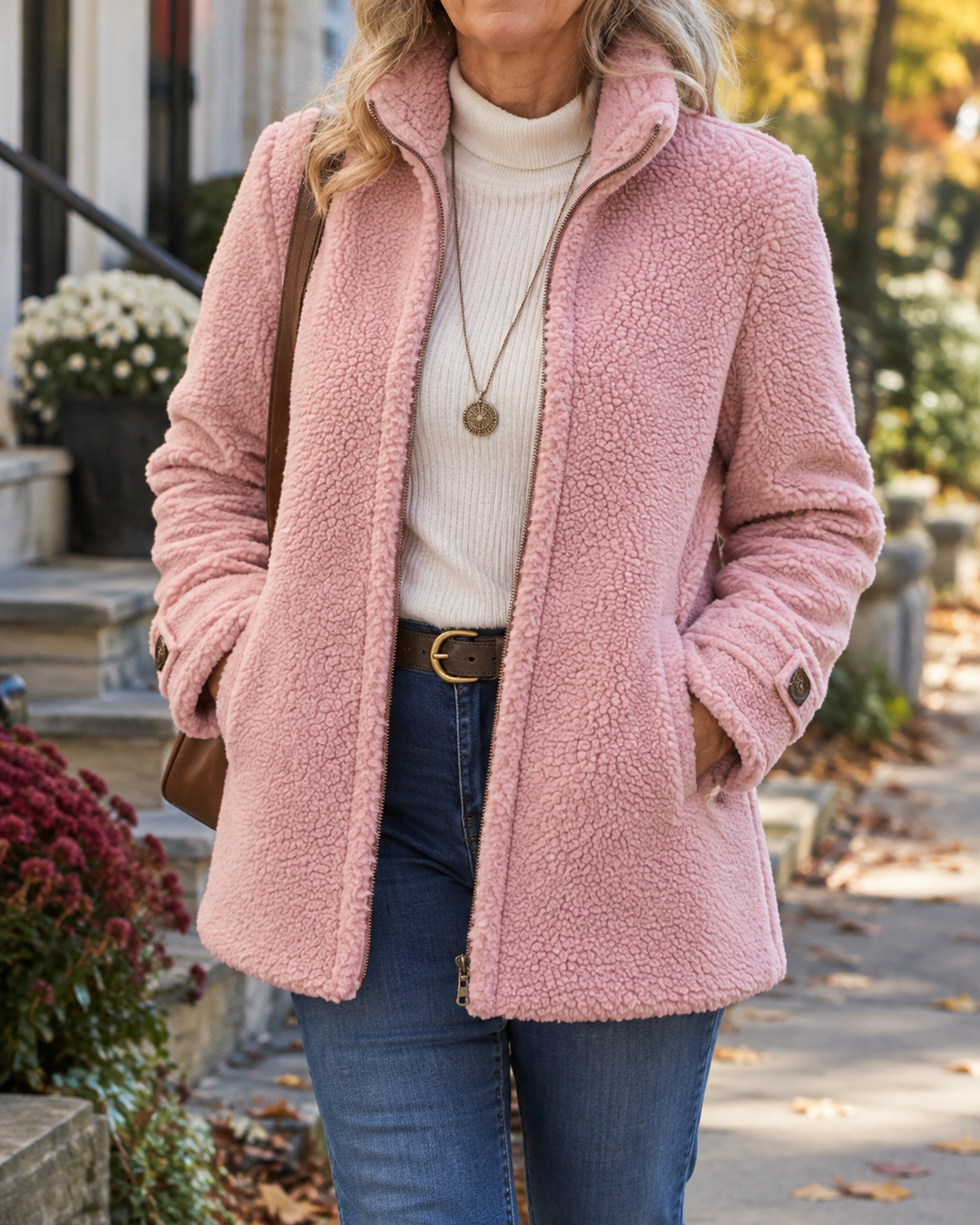 Carissa | Full-Zip Lambswool-Feel Stand Collar Jacket