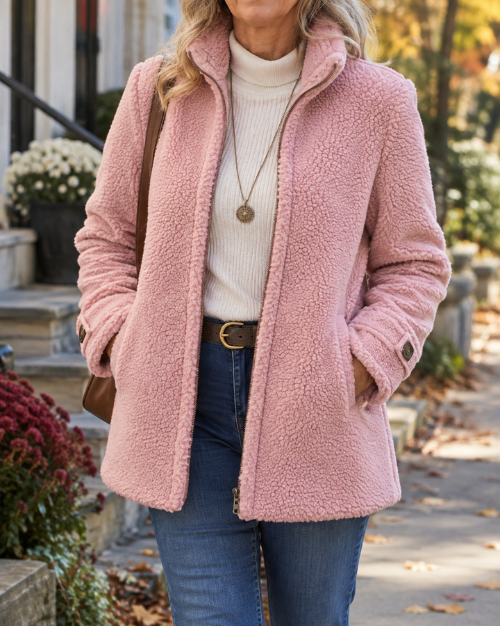 Carissa | Full-Zip Lambswool-Feel Stand Collar Jacket
