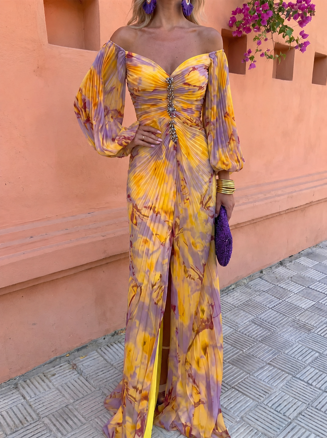 Rosalie – Elegant Floral Wedding Guest Maxi Dress