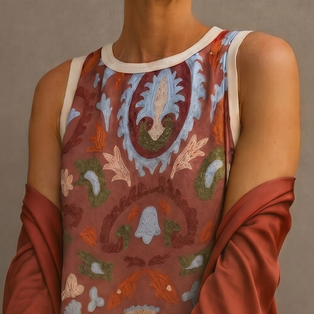 Victoria - Printed Maxi Dress with Matching Layer