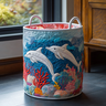 Dolphin Drift Laundry Basket