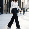 Elara – Women's High-Waisted Wide-Leg Suit Trousers