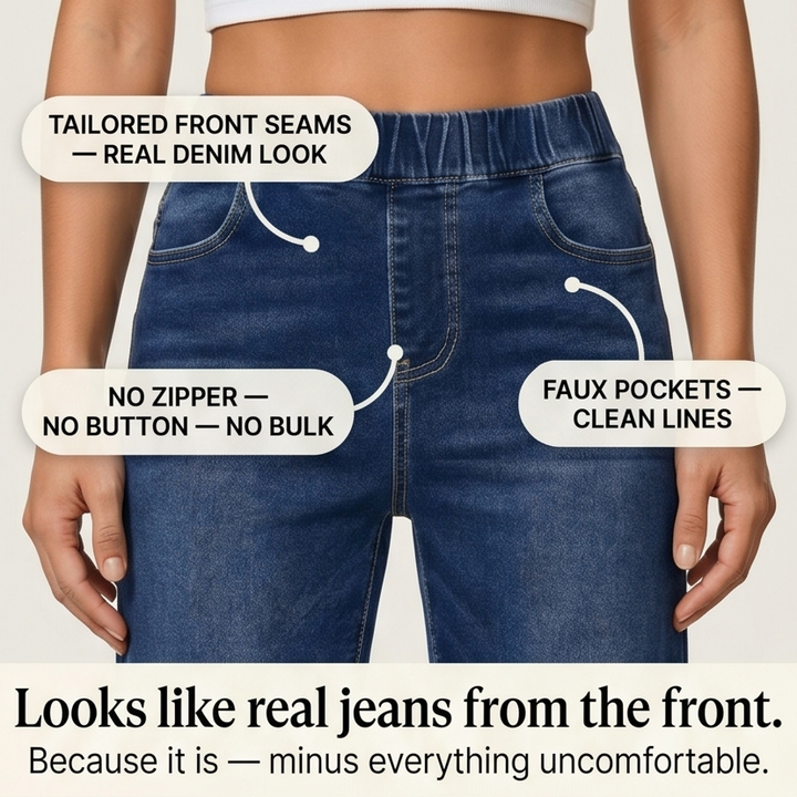 Lounette™ Elastic-Waist Cropped Denim Jeans for All-Day Comfort