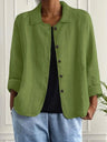 Susan | Relaxed Button-Front Blouse in Moss Green