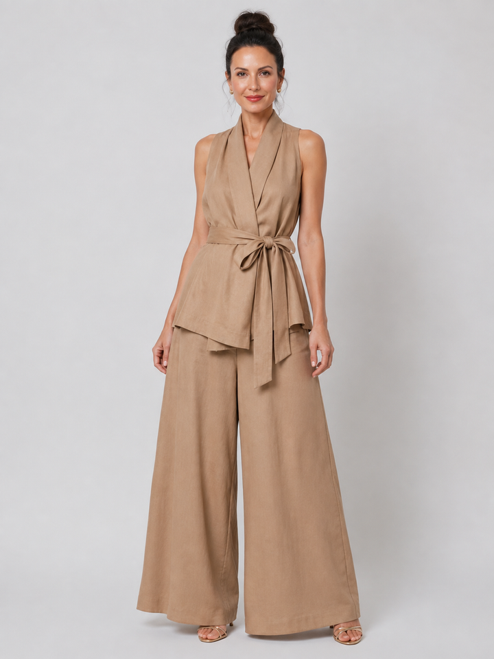 Amelia | Wrap Top &amp; Wide-Leg Pants Set