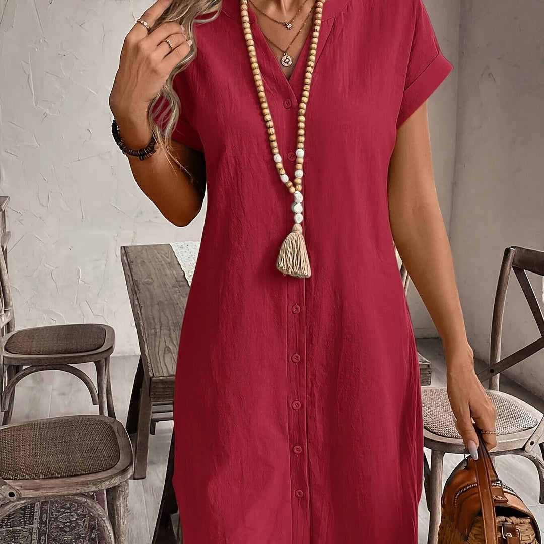 Elodie - Button-Front Midi Dress