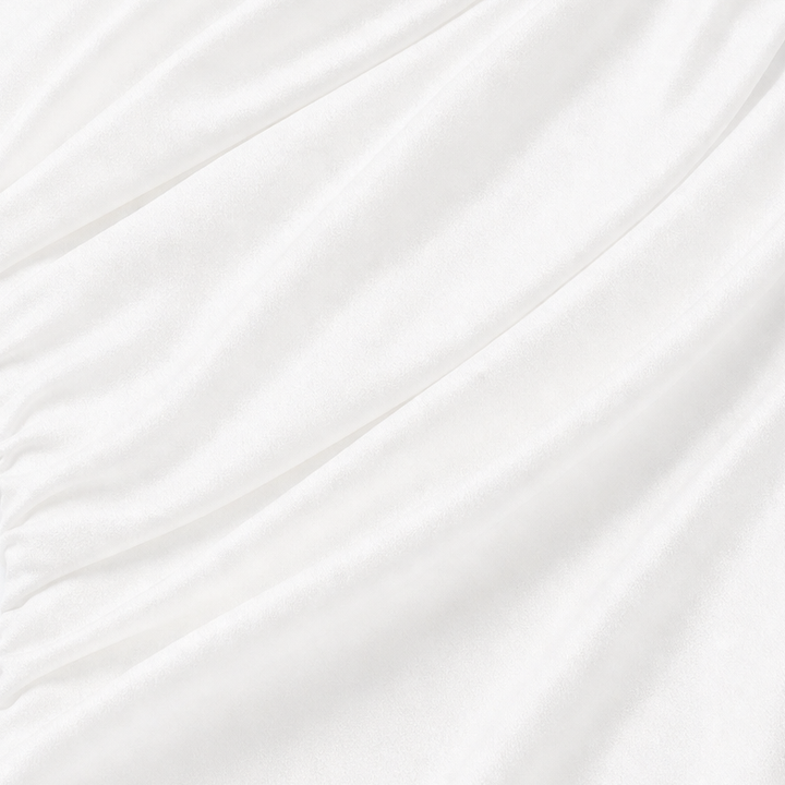 Ivory | Elegant Mesh Sleeve Midi Dress