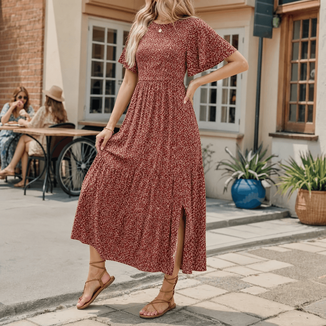 Florenza – Smocked Floral Maxi Dress for Spring