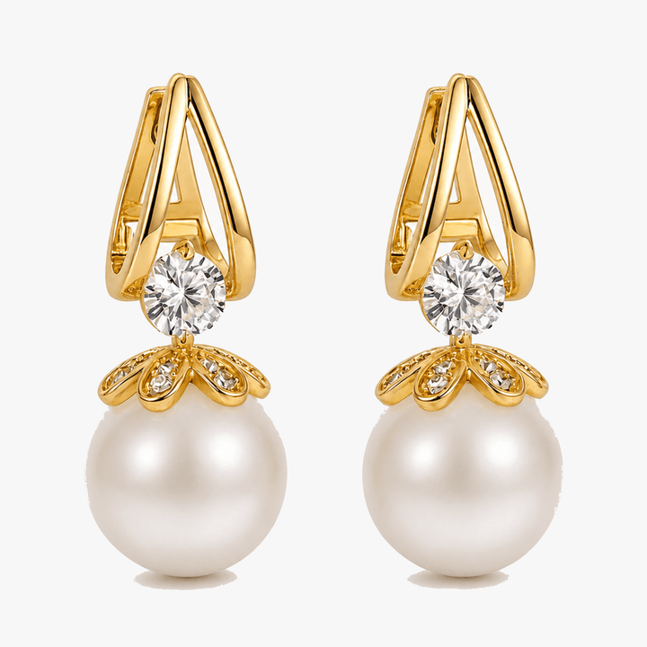Florenza – Sparkling Pearl Drop Earrings
