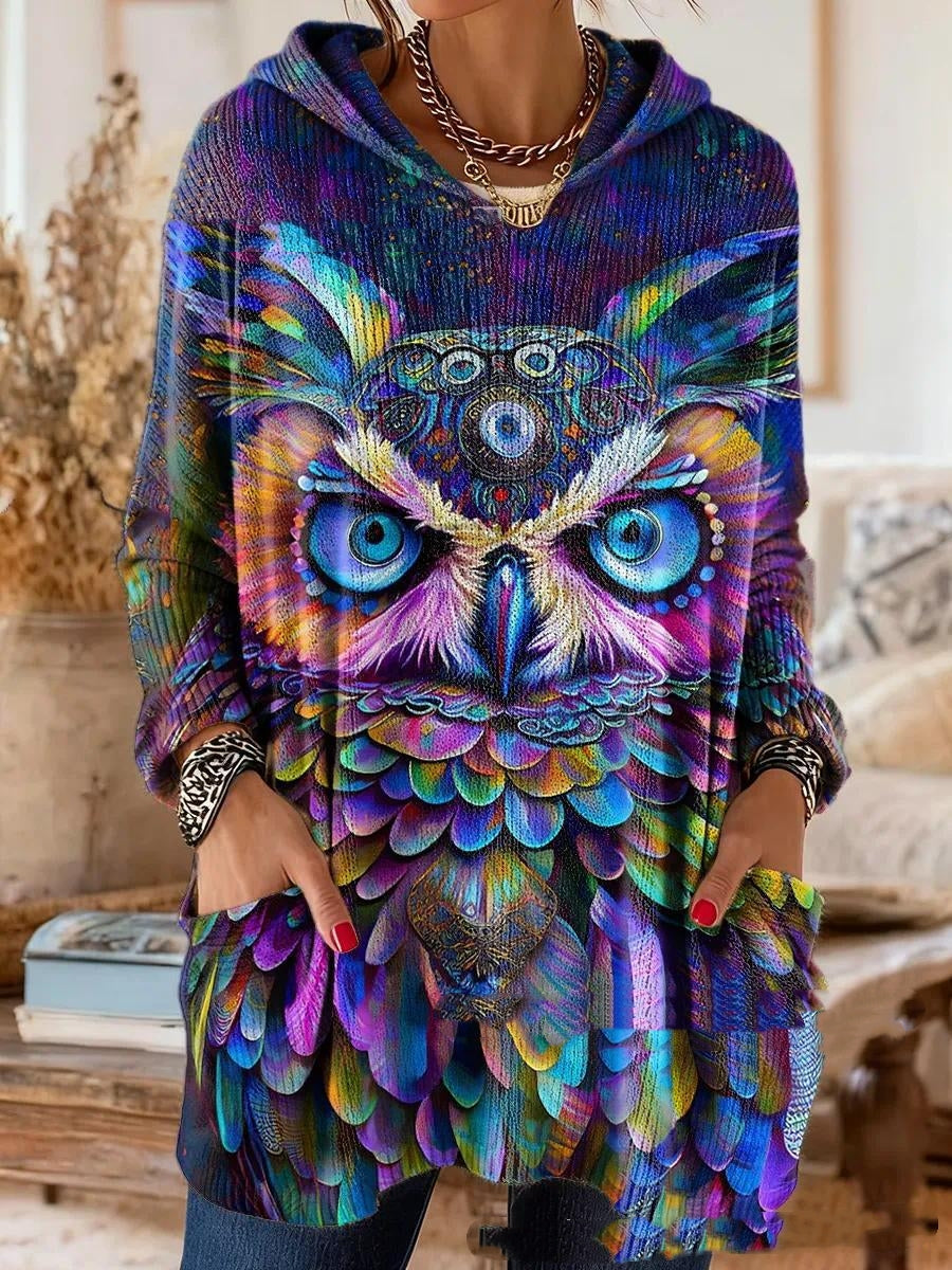 Alice - Retro Ethnic Print Hooded Tunic