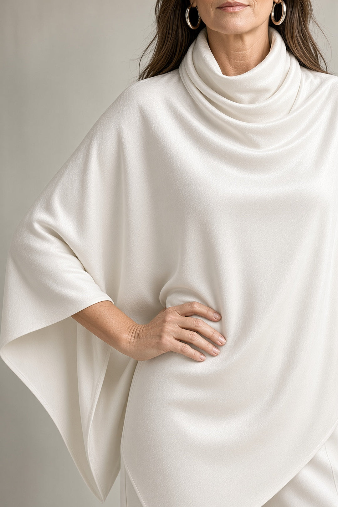 Romilly | Velvet Cowl-Neck Poncho &amp; Wide-Leg Pant Set