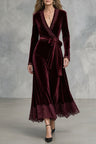 Riley | Velvet Lace Wrap Dress