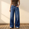 Widera – Retro Patch Pocket Wide Leg Jeans for Women