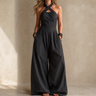 Karissa – Women's Flowing Wide-Leg Halter Jumpsuit