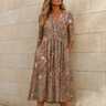 Lirenne – Women's Flattering Floral Midi Dress with Pockets