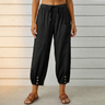 Breezlin – Lightweight Summer Capris with Button Hem
