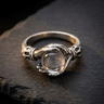 Orbivra – Gothic crystal ball statement ring