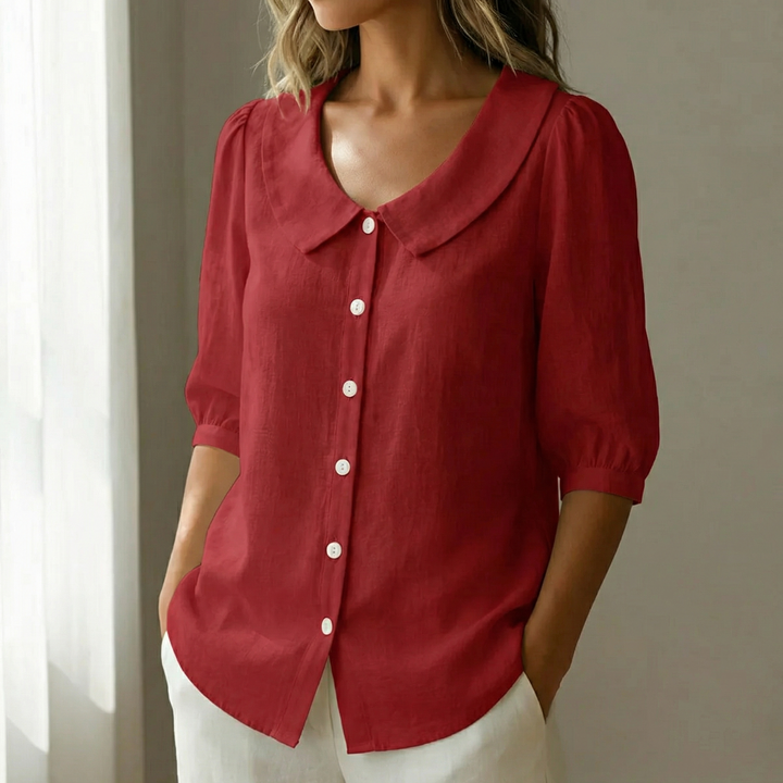 Collaré – Retro Peter Pan Collar Button Up Blouse