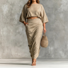 Lunavia – Women's Kimono Sleeve Plus-Size Two-Piece Set