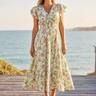 Florenza – Women's Floral V-Neck Smocked Midi Dress