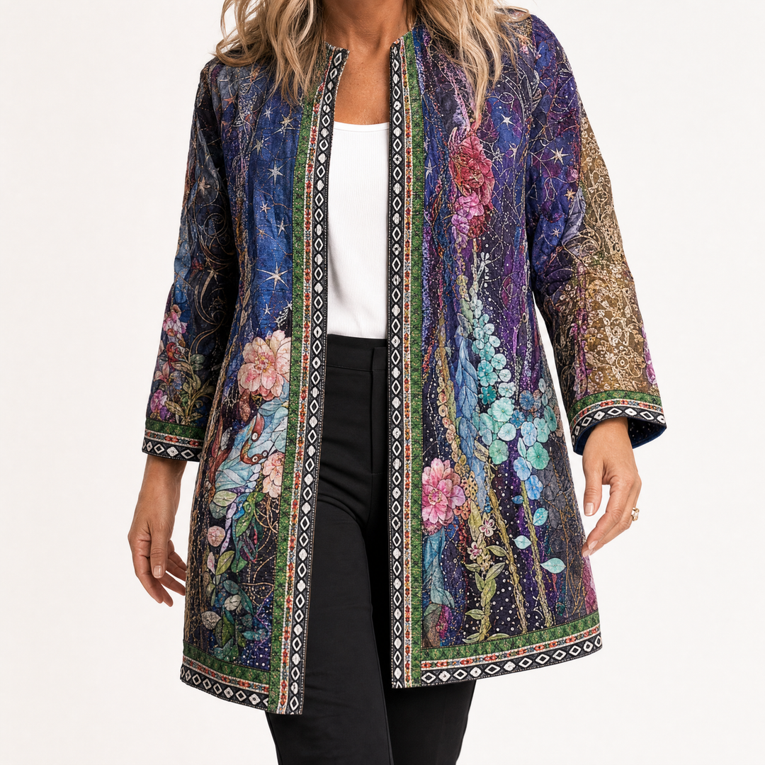 Patrice – Art-Print Open Jacket for Effortless Style