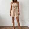 Solaire – Smocked Strapless Wide-Leg Romper