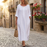 Lunavia – Women's Flowy Linen-Style Maxi Dress