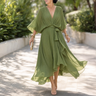 Mirabelle – Women's Flowing V-Neck Midi Dress
