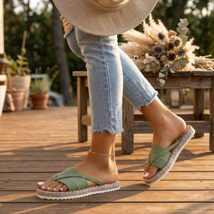 Lunara – Soft Espadrille-Style Slide Sandals