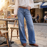 Luvenza – Women's Vintage Wide-Leg Flare Jeans