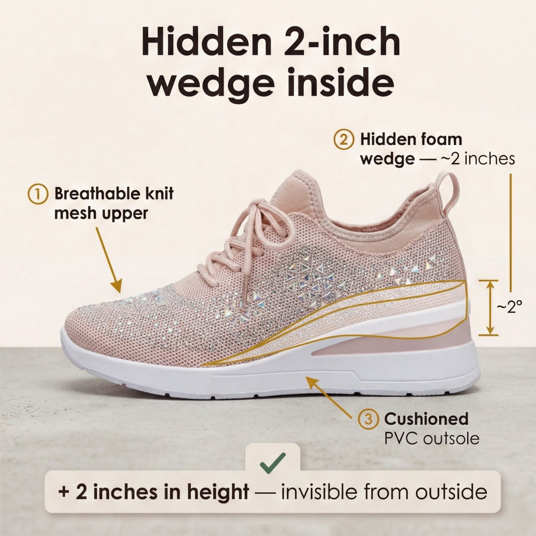 Stellara – Women’s Rhinestone Wedge Sneakers
