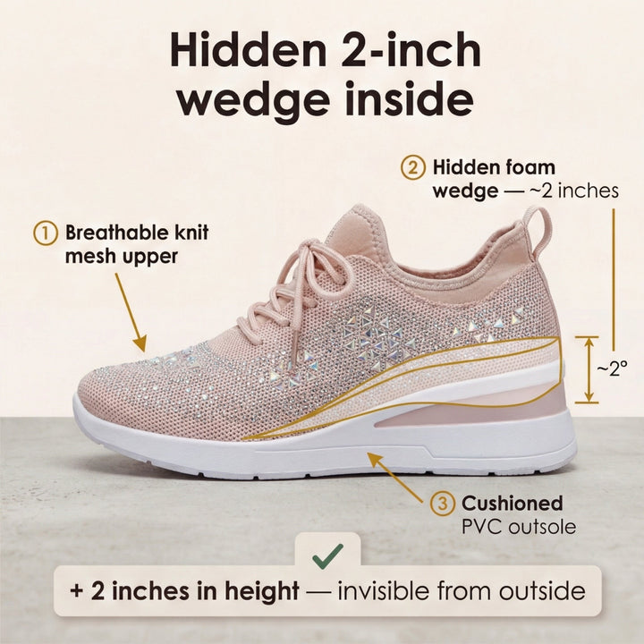 Stellara – Women’s Rhinestone Wedge Sneakers