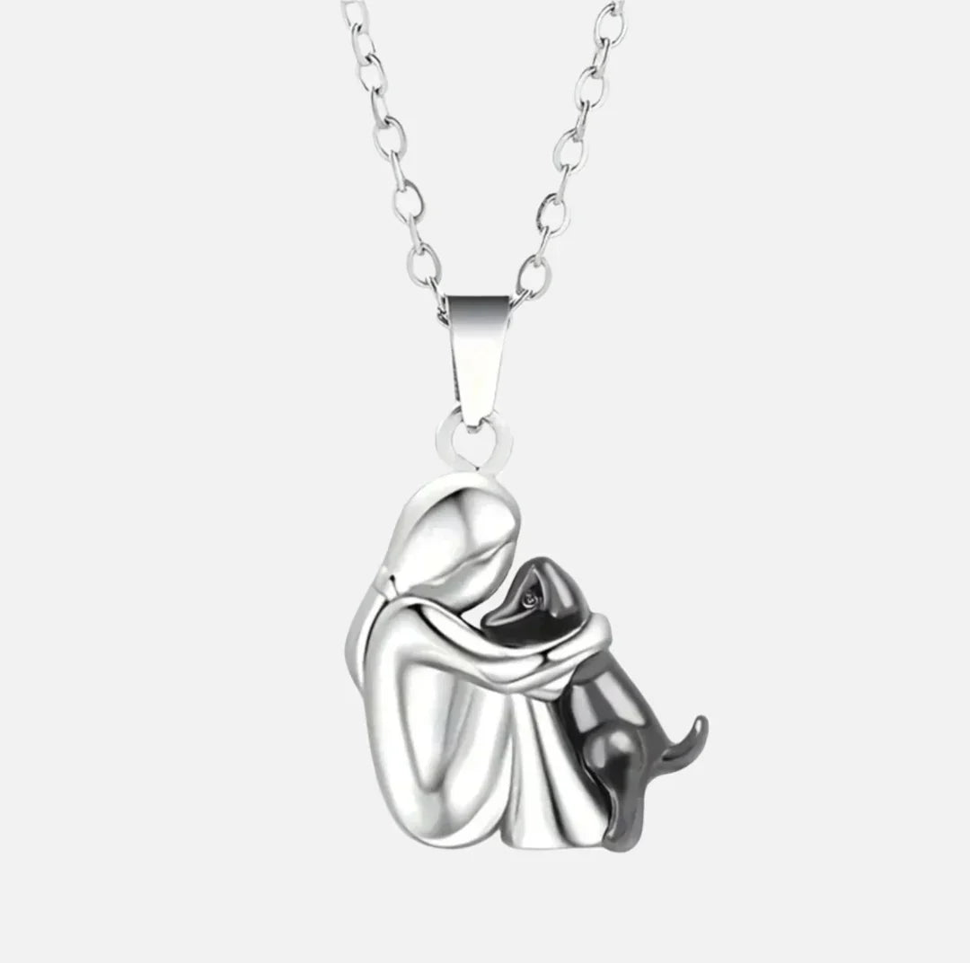 Embrace Dog Pendant Necklace – A Symbol of Love &amp; Loyalty