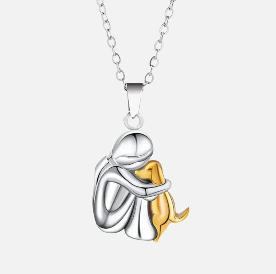 Embrace Dog Pendant Necklace – A Symbol of Love &amp; Loyalty