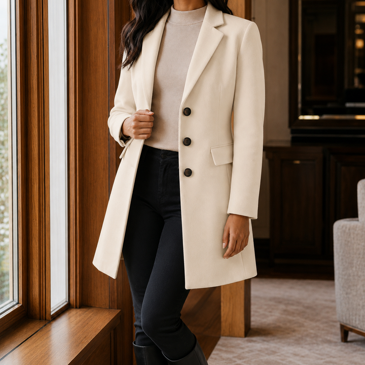 Scarlett | Single-Breasted Wool-Effect Overcoat
